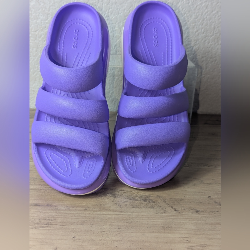 Crocs Mega Crush Triple Strap Platform Sandals Women's 8 Purple - Picture 6 of 13